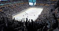 Bridgestone Arena in downtown Nashville Tennessee Large sports croud at Bridgestone Arena in downtown Nashville Tennessee