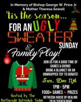 Free Family Fun Ugly Christmas Sweater Donation Drive