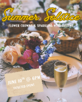 Pont Neuf Hosts Summer Solstice Flower Crown-making & Wine Tasting