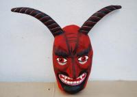 A devil mask at the workshop of Mexican artist Guillermo Lemus Muñiz. (Photo by Thelmadatter / Wikimedia Commons.)