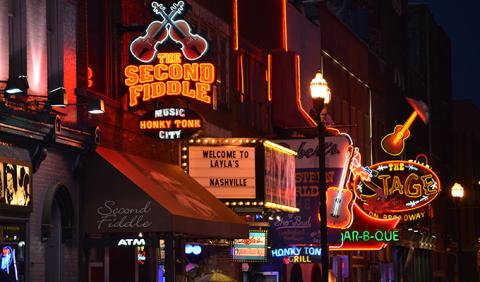 Famous Nashville Downtown Honky Tonk Strip