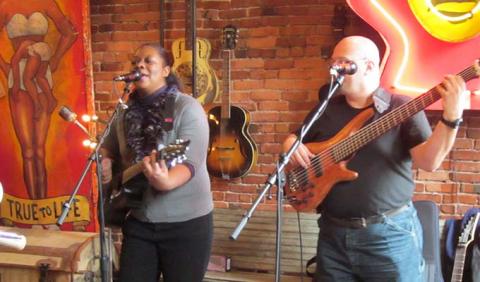 Sabrina & Tony playing Live Jazz at Antique Archaeology in Nashville Tennessee