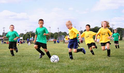 Kid's playing soccer in Nashville Tennessee