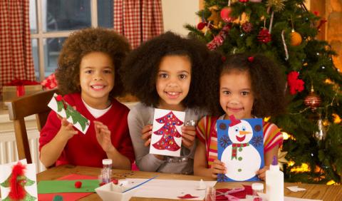 Nashville Kids making Christmas Cards