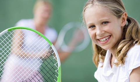 Mother and Daughter playing tennis in Nashville