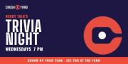 Grab your crew! Nerdy Talk Trivia takes over Crush Yard every Wednesday at 7 PM. Eight rounds, always free to play, prizes for the top teams, chef-driven food, and BOGO draft beer all night.