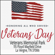 Veterans Day Ceremony at Veterans Memorial Park in LaVergne Tennessee