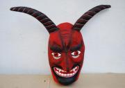 A devil mask at the workshop of Mexican artist Guillermo Lemus Muñiz. (Photo by Thelmadatter / Wikimedia Commons.)